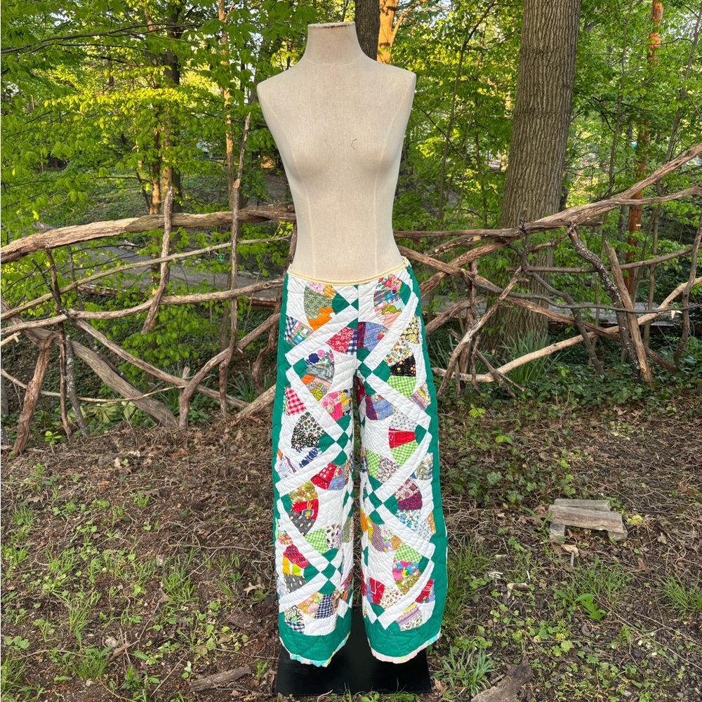 Colorful Patchwork Wide-Leg Pants